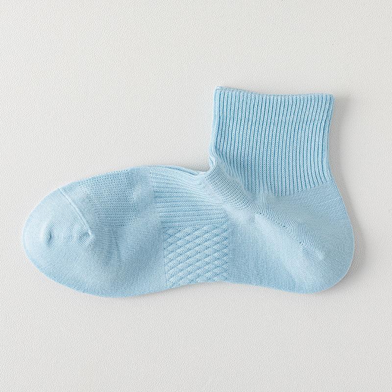 

Летние женские носки из чистого хлопка, тонкая сетка, дышащие, не скатывающиеся, полностью хлопковые, спортивные носки для женщин, бесшовные женские носки 1 pair синий