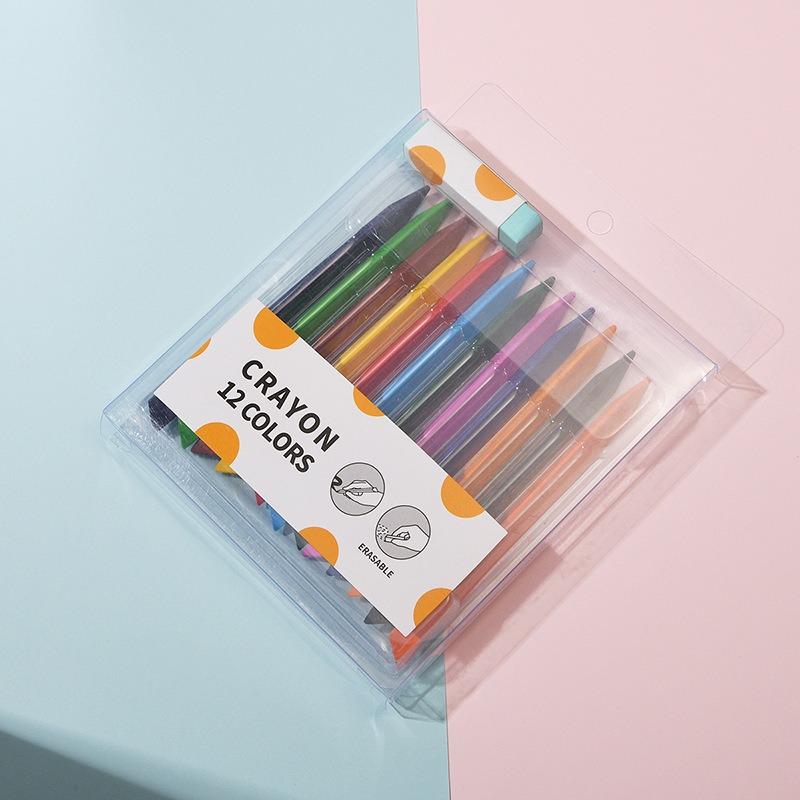 12 Color Children's Crayons Set Collection Sticks Triangle Toddler for Kids Washable