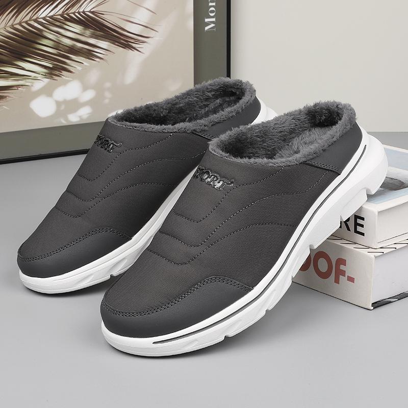 Winter Plush Warm Slippers Men Women Cotton Shoes Elastic Casual Walking Shoes Indoor Outdoor Flats Big Size 36-48