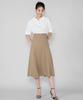 Hye Young Kim Tencel Double Waist Band Skirt - Yellow Ochre