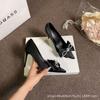 [Spot] French bow rhinestone pointed black high heels women's thin heels new sexy pointed single shoes women
