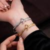 18K Gold Plated Zircon Nail Cross Bangle: High-End Stylish Women's Fashion Bracelet