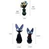 Mini Sunflower Black Cat Figurines Miniatures Home Office Desktop Decoration Car Inner Center Console Ornament Accessories