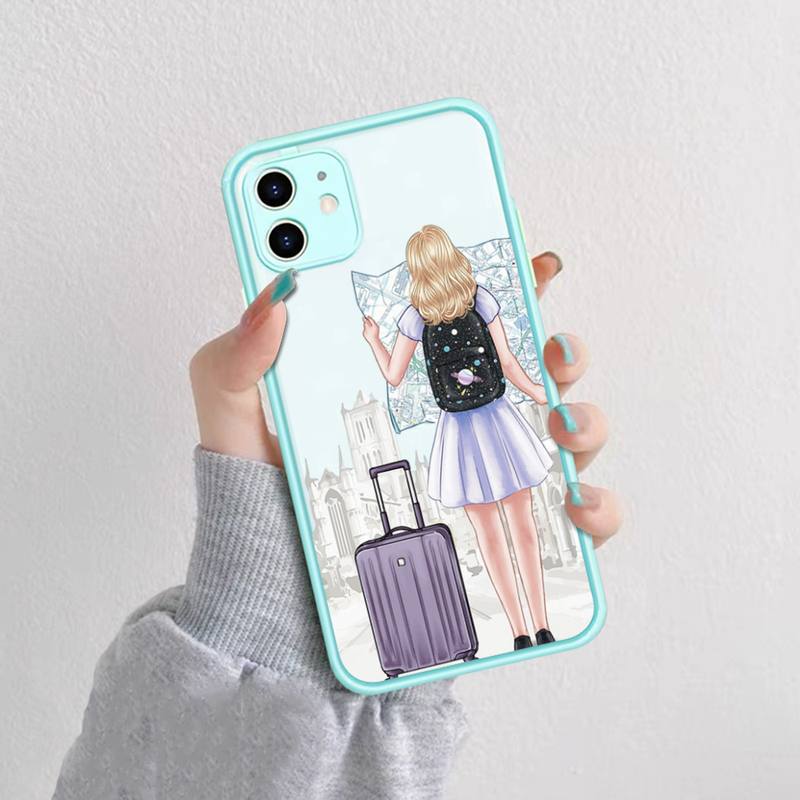 Pouzdro na telefon Girls Bff Best Friends Forever pro iPhone X XR XS 7 8 Plus 11 12 13 pro MAX 13mini průhledné matné pouzdro