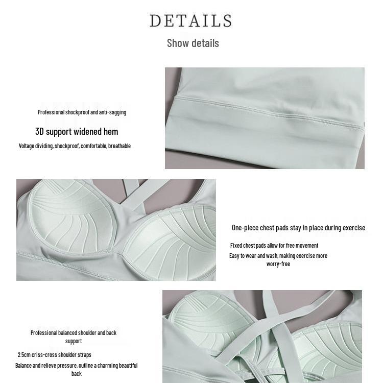 Nude Feeling Criss-Cross Sports Bra: Shockproof, High-Intensity Yoga & Running Fitness Vest