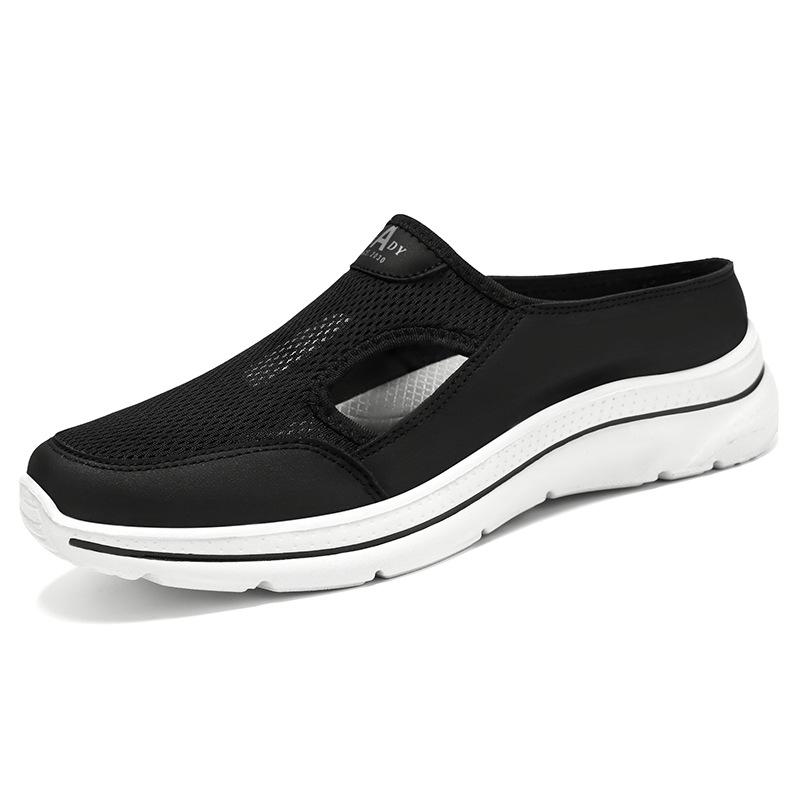 Men's Shoes for Summer Breathable Hollow Casual Shoes for One Foot Soft Sole No Tired Feet Dad's Shoes Old Beijing Half Slippers