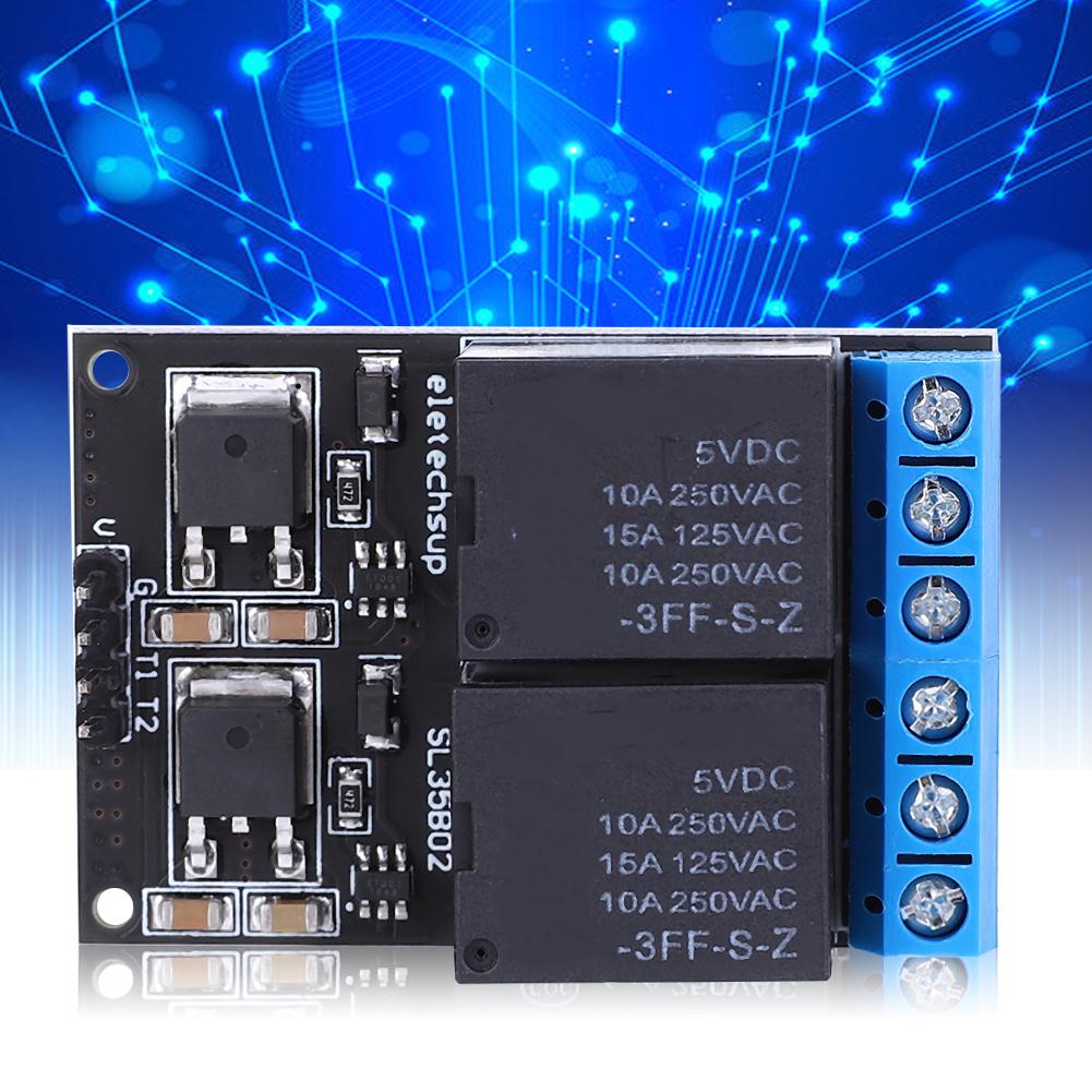 2 Channel Bistable Self Locking Trigger Board Button MCU Low Level Control Switch 12V