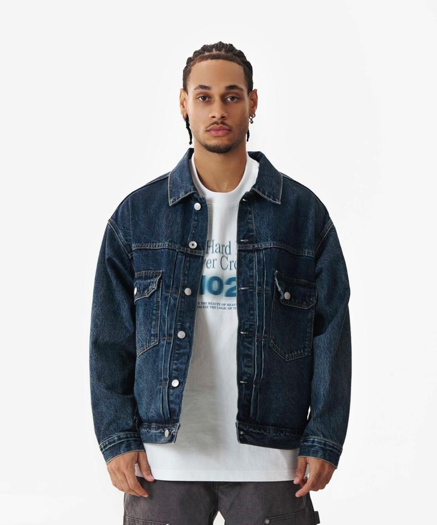Midupdate Dark Washing Type2 Trucker Denim Jacket_Indigo