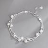 Fine 925 Silver Hollow Bells Ball Bangles Adjustable Bracelets for Women Fashion Holiday Gifts Party Wedding Jewelry