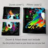 Fußball Splash Art Bettwäsche Bettbezug-Sets Bettbezüge Kissenbezüge Geschenke (1 * Bettbezug 2 * Kissenbezüge, ohne Bettdecke)