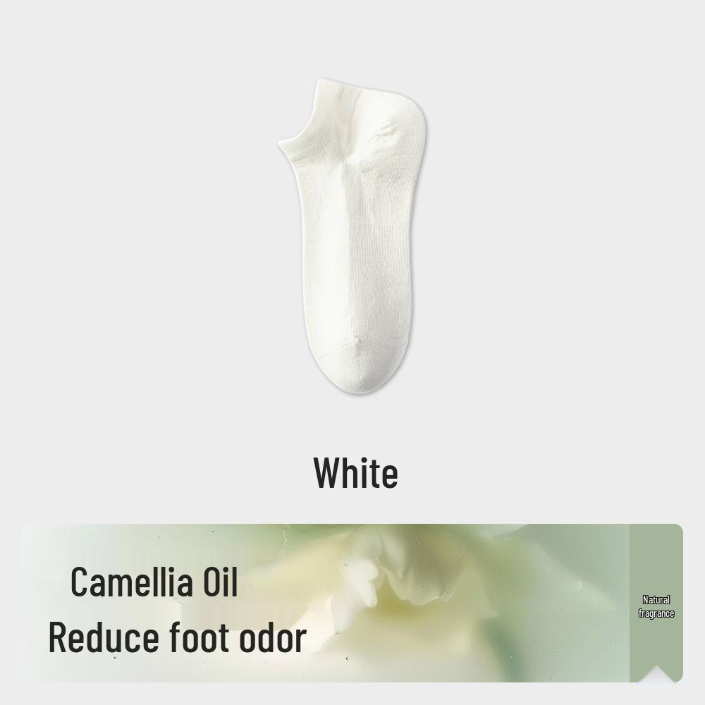 Damen Kniehohe Kamelie Antibakterielle Baumwollsocken, Hohe Elastizität, Reine Baumwolle für Frühling und Herbst.