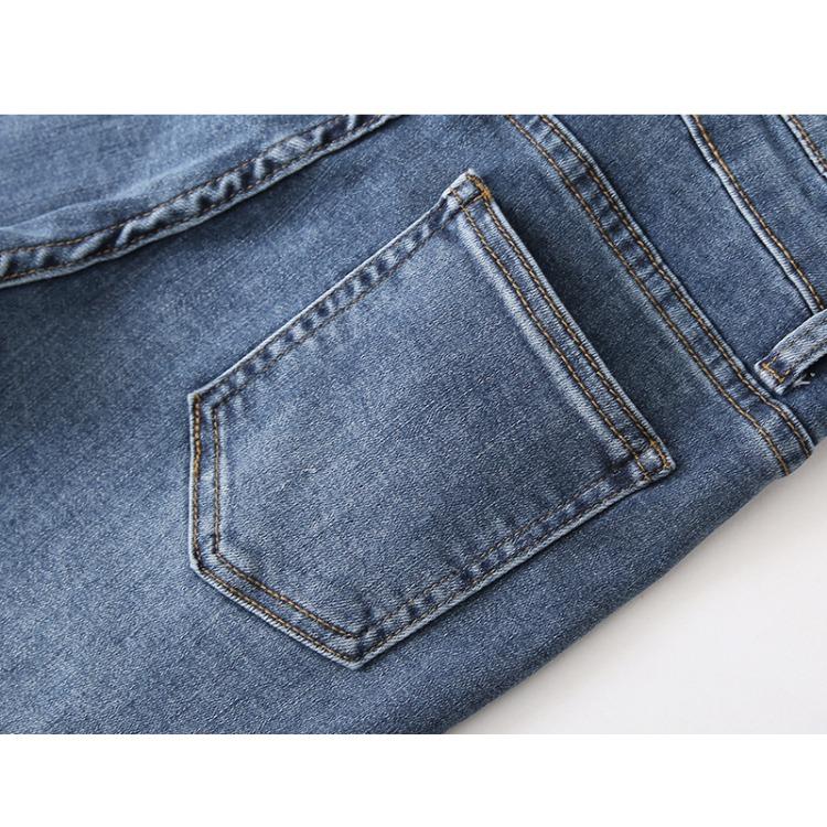 Split Denim Bell Bottoms Women's Summer High Waist Elastic Slim Straight Leg Women's Pants
