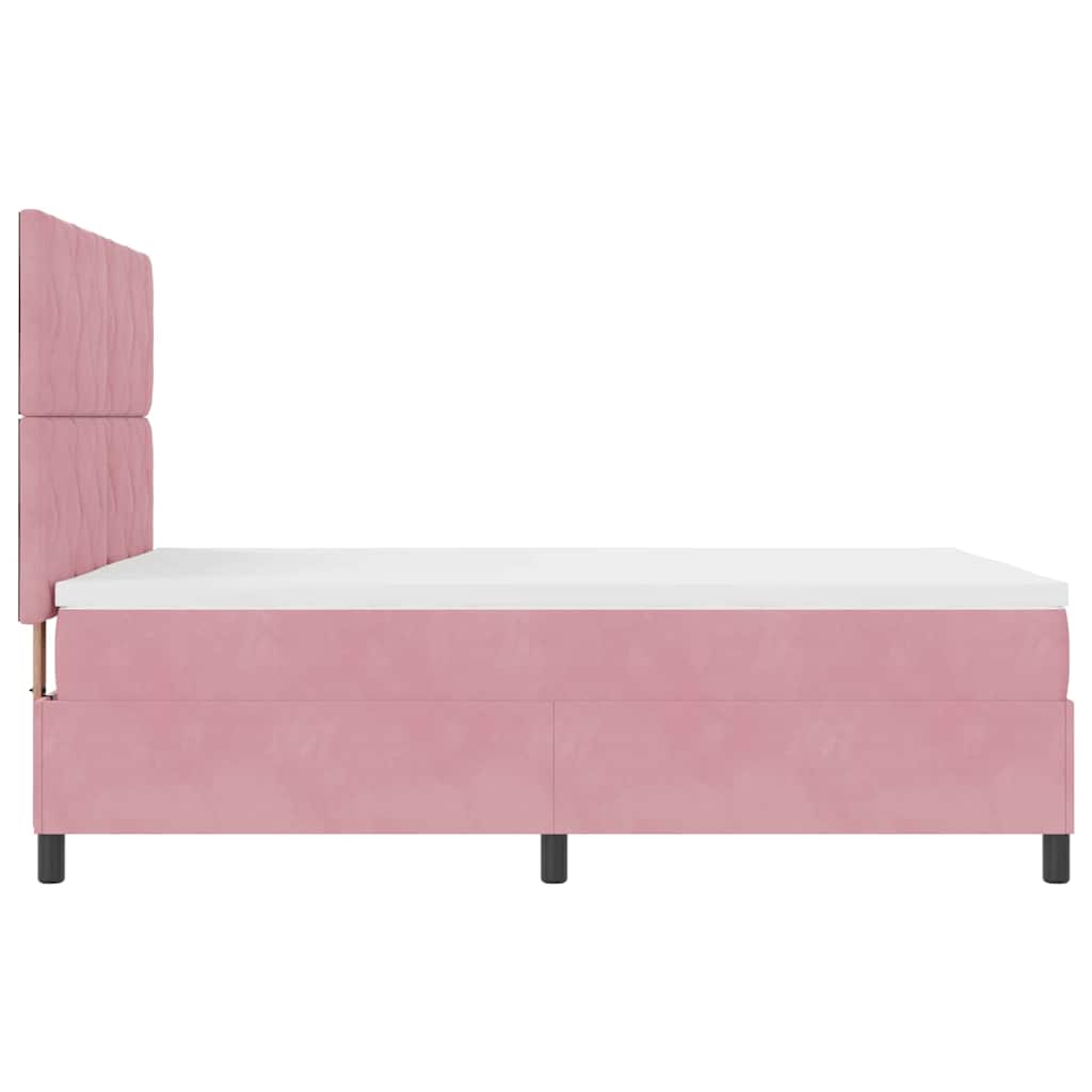 Boxspring Bed with Headboard Pink 140 x 190 cm Velvet