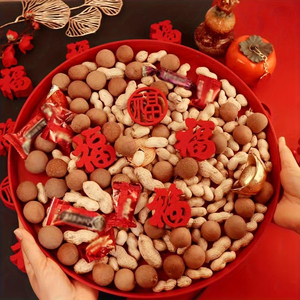 20pcs/set  Decorative Pendant Mixed Mini Fu Character Felt Stickers for New Home Arrangement Decoration, Moving Supplies