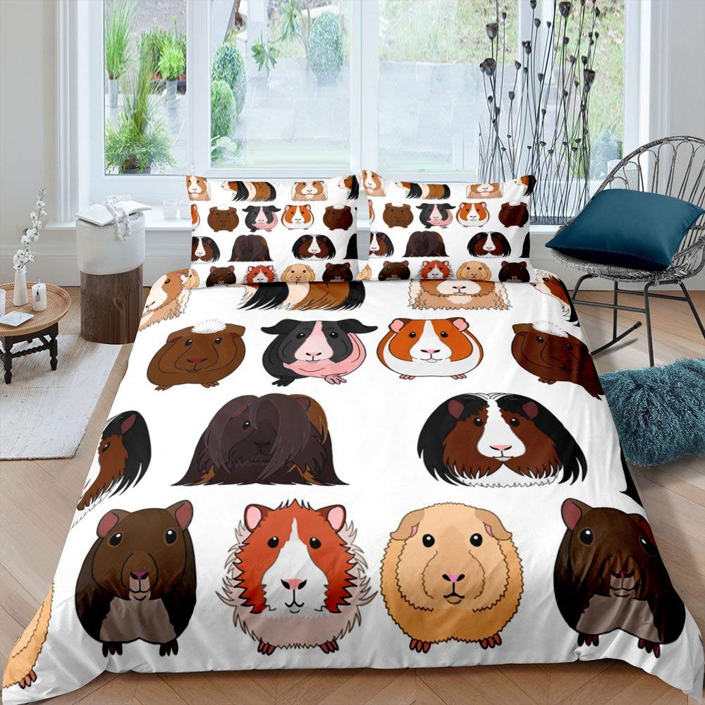 Yellow Maple Leaf French Bulldog Microfiber Bedroom Comforter Cover with Pillowcases Lovely Pet Dog Bed Sets for Girl Boy Teen