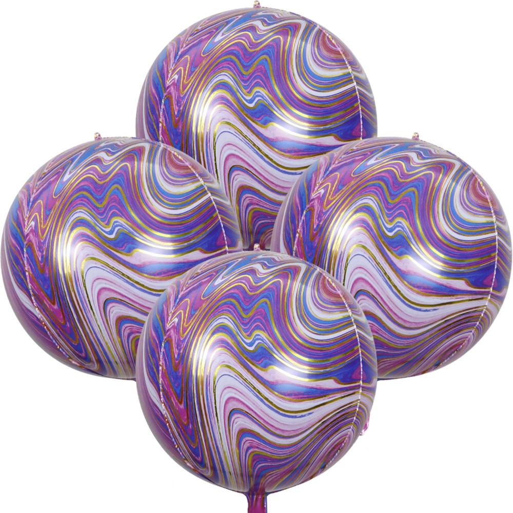 4-Pack of Agate Gold Thread Purple Balloons, Gold Thread Purple Agate Balloons, Foor Decorations Other