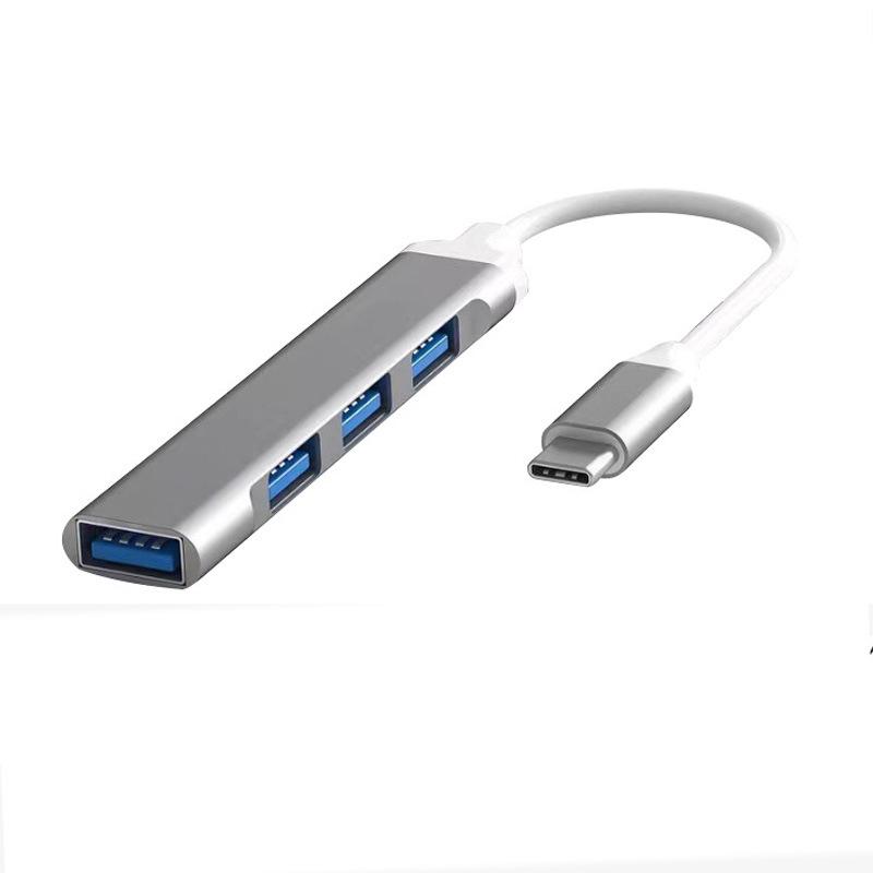 USB 3.0 Type-C Multi-Port Hub: One-to-Four Splitter for Mouse, Keyboard, and U Disk