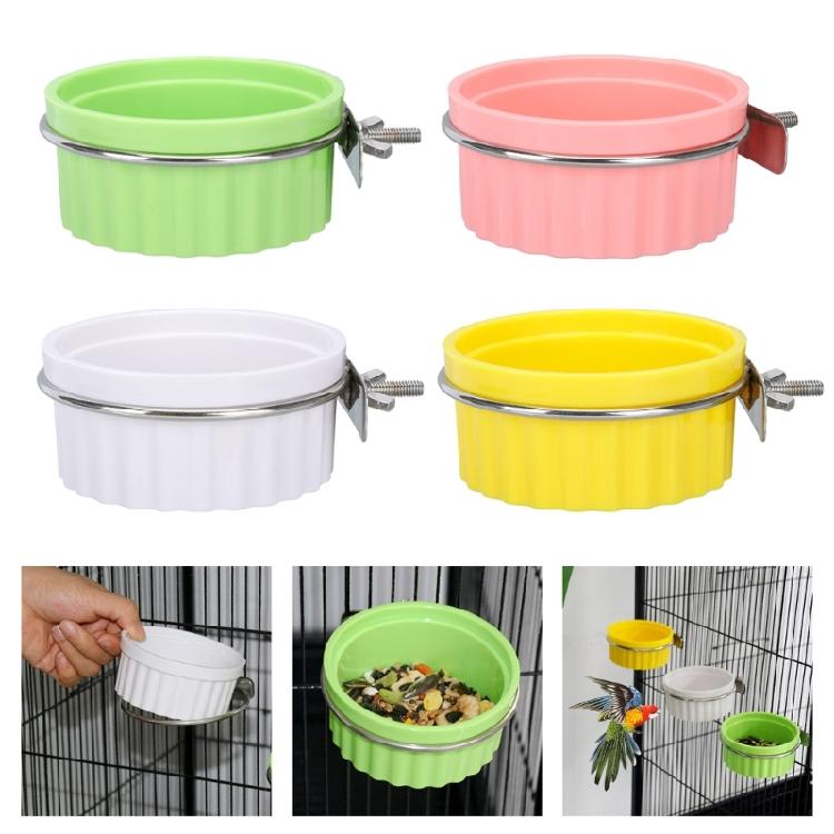 Parrot Food Bowl Clamps Holders Coops Cup,Bird Cage Water Bowl for Parakeet African Greys Conure Bird Feeding Dish Cups