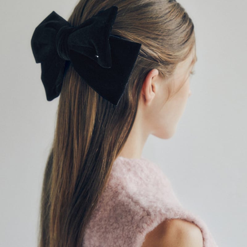 Mellotory Samt klassische Schleifennadel (schwarz)