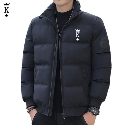 Winter Warm Zipper Fashionable Casual Cotton Jacket with Print