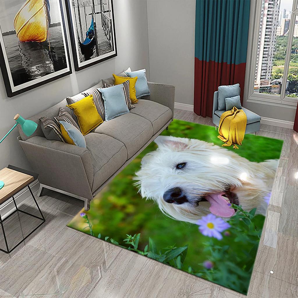 West Highland White Terrier Hund Teppich Niedlicher Welpe Tier Badezimmer Küche Schlafzimmer Anti-Rutsch Teppich Eingang Toilette Fußmatte