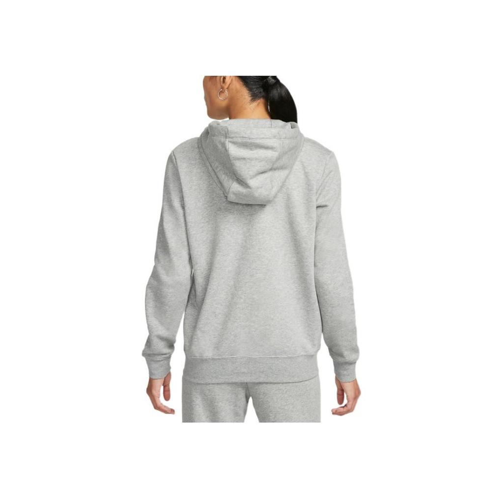 Nike Logo Printed Zip-Up Hoodie Women hoodies Gray DQ5472-063