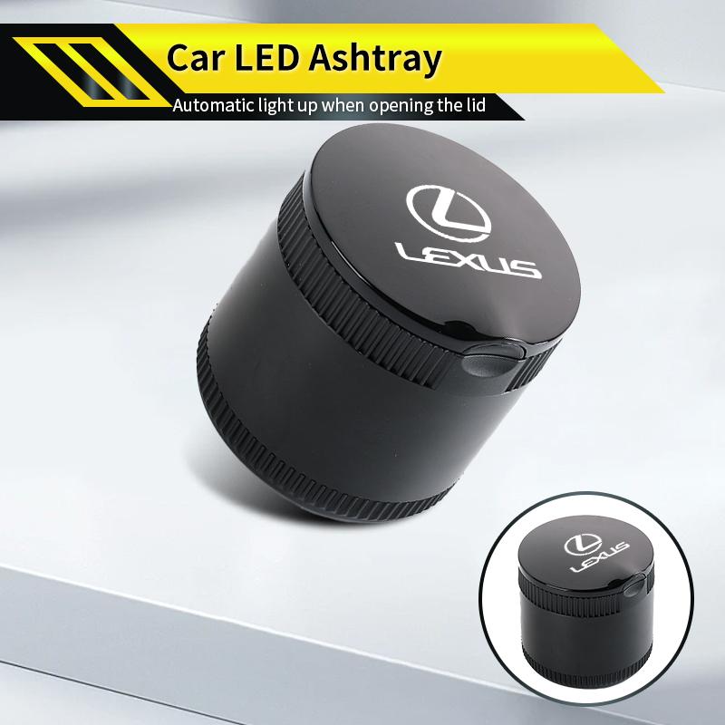 Car Aluminum Ashtray ABS Flame Retardant Cigarette Case Auto Accessories For Lexus UX250h RX450h CT200h RX400h NX300h RX350