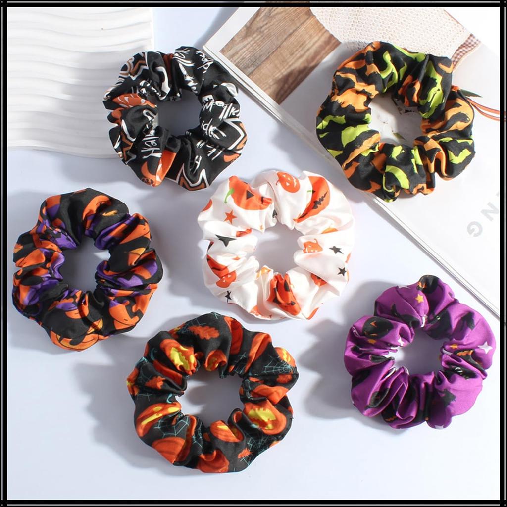 White Fang Scrunchie Hair Tie Hair Ornament Hair Clip Party Design Cute and Stylish AZ549 Women's (Purple Black)