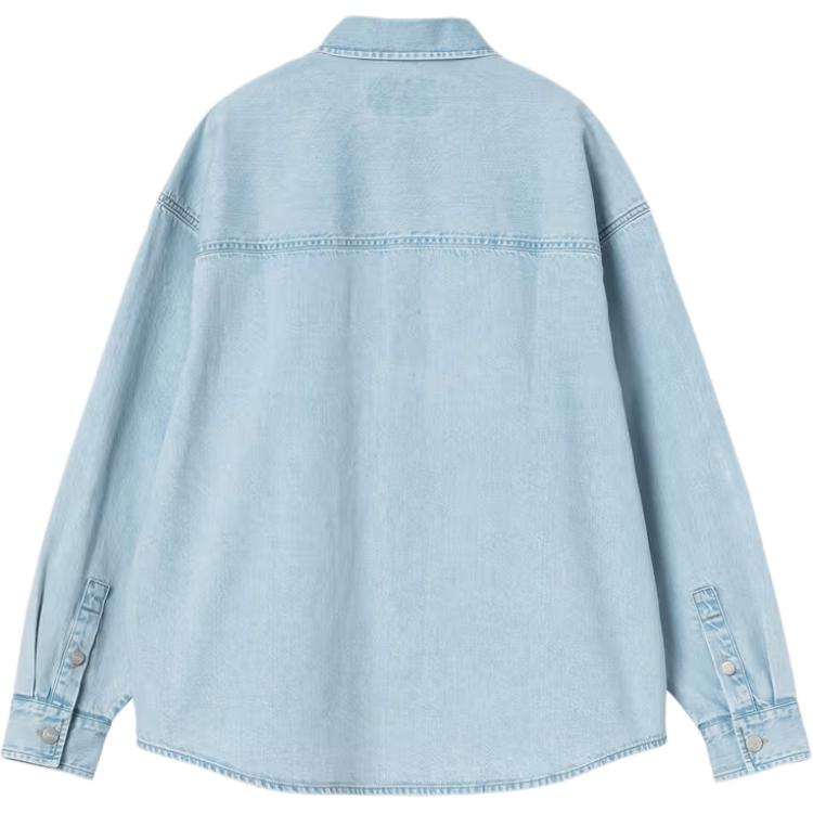 Carhartt WIP Comfortable Simple Long Sleeve Denim Shirt With Chest Pocket Women tops I036232-01-12