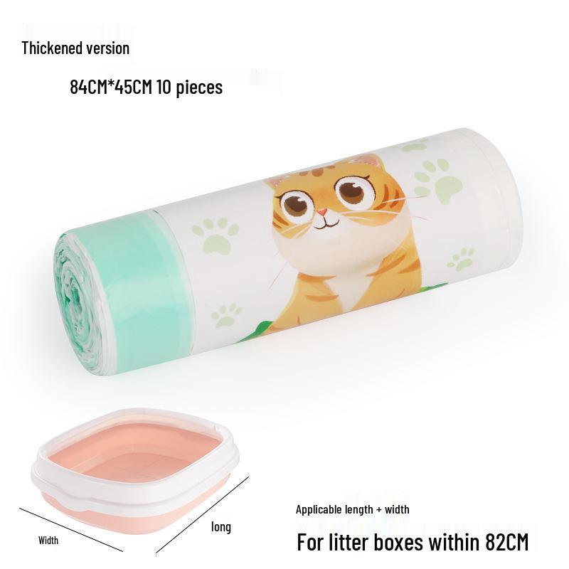 Self-Closing Drawstring Cat Litter Cleaning Bags - Thickened Plastic for Pet Litter Box