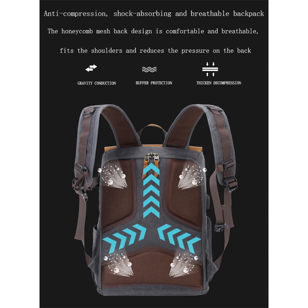 Backpack Camera Bag Waterproof Anti-theft Large Capacity DSLR Photo Bag Batik Canvas Camera Lens Bag for Canon Nikon Sony Drone