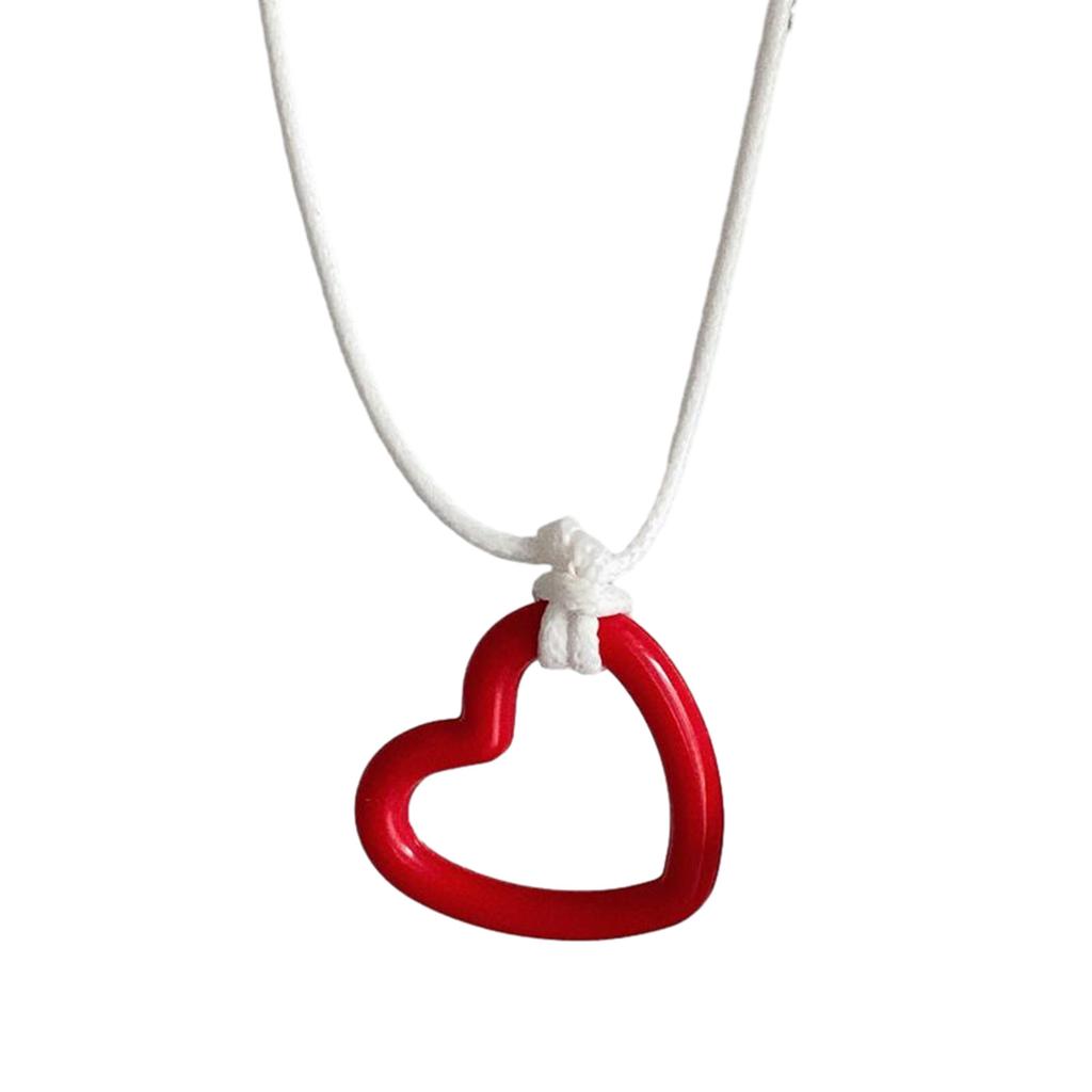 Sweet Hollow Heart Pendant Necklace Party Jewelry Fashion Statement Choker Simple Colorful Cord Collar Necklace