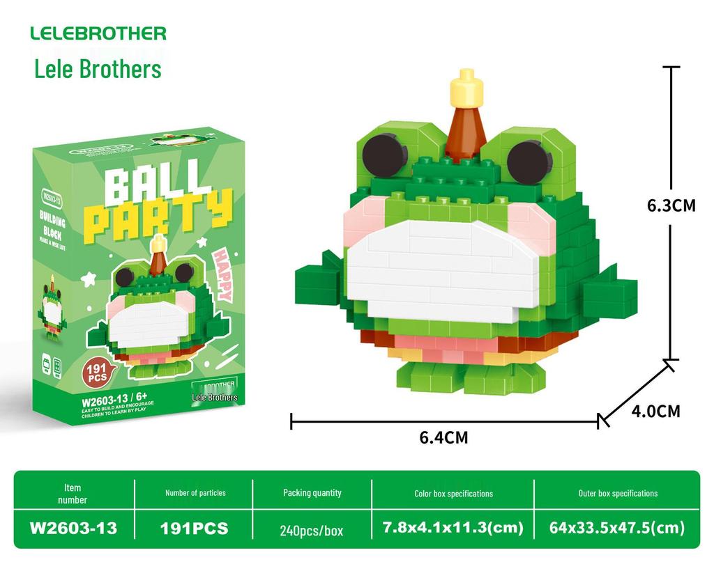Lele Brothers W2603 Animal Egg Doll Micro Building Blocks for Children's Day Gift