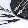 Vintage Viking Spearhead Necklace Stainless Steel Triangular Arrow Pendant Talisman Jewelry Gift for Men