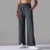 New polished high-waisted wide-leg pants sports and leisure loose yoga pants pocket hip-lifting and thin nine-point pants