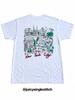 Vintage 90s New York City T-Shirt – Single Stitch NYC Cartoon Skyline Souvenir Tee – White Graphic Shirt