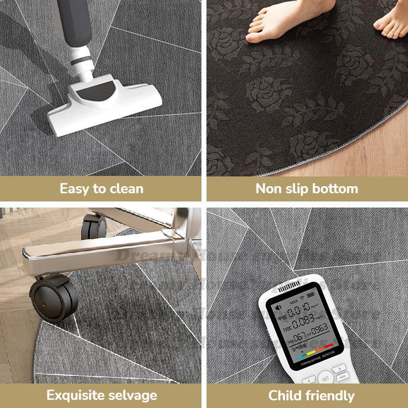 Round Rugs Swivel Chair Floor Mat Round Carpets for Living Room Decoration Home Bedroom Decor Carpet Sofa Coffee Tables Area Rug