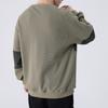 Autumn And Winter American Retro Splicing Long-Sleeved Sweater Men'S Loose Large Size Casual Trendy Brand Round Neck Pullover Tide