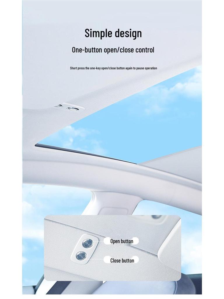 Tesla Model Y Sunroof Electric Sunshade: Roof Protection & Heat Insulation Curtain