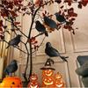 3pcs Halloween Artificial Crows, Halloween Small Statues, Black Crow Decorations, Halloween Haunted House Horror Decoration