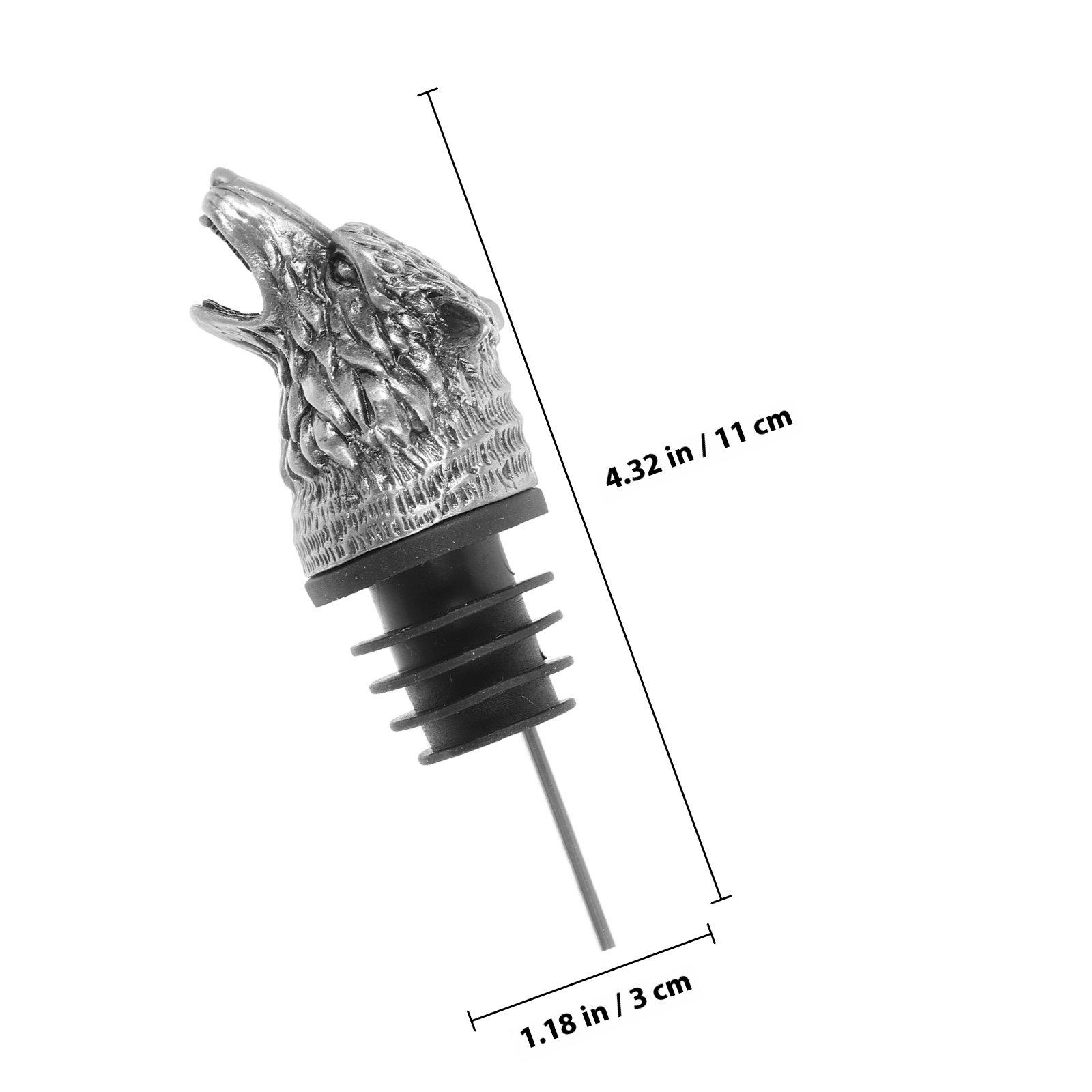 

Wolf Head Wine Pourer Vintage Alloy Aerator Spout for Wine Bottle Flavor Enhancer Smooth Sealing Bar Tool Gift серебряный
