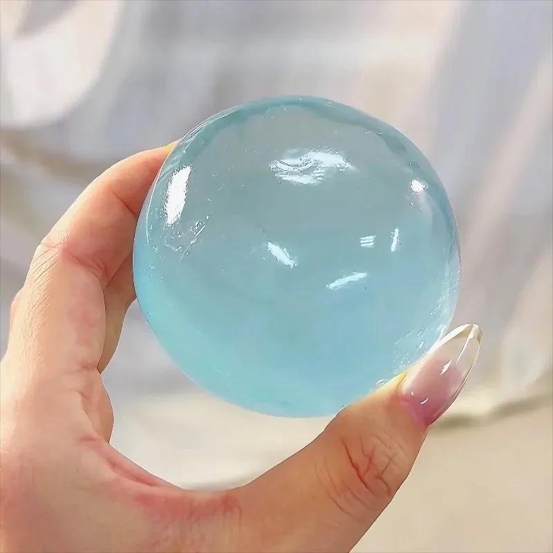 Blue Transparent Maltose Mochi Squishy Toy, Quick Rebound Anti Stress Soft Simulated Ball Fidget Decompression Toy For Kids Adults