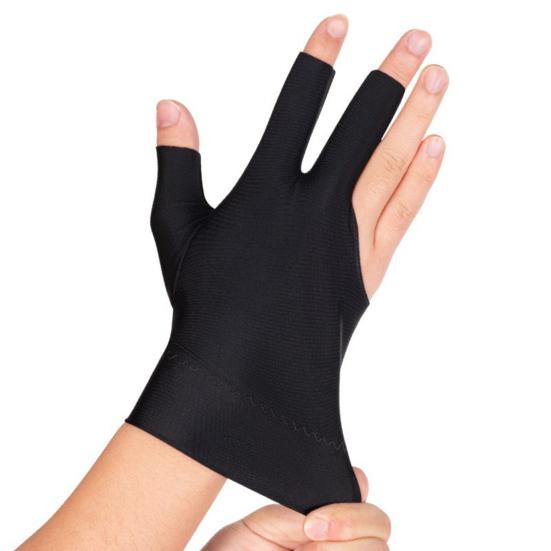 1Pc 3-Finger Billiards Glove Anti-slip Sweat-absorbing Breathable Men Women Right Hand Snooker Cue Sport
