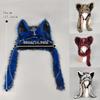 Dark Series Gothic Plush Hat Y2K Cross Metal Style Headwear Cosplay Cat Ear Hat Halloween Punk Rock Warm Cap For Women Men