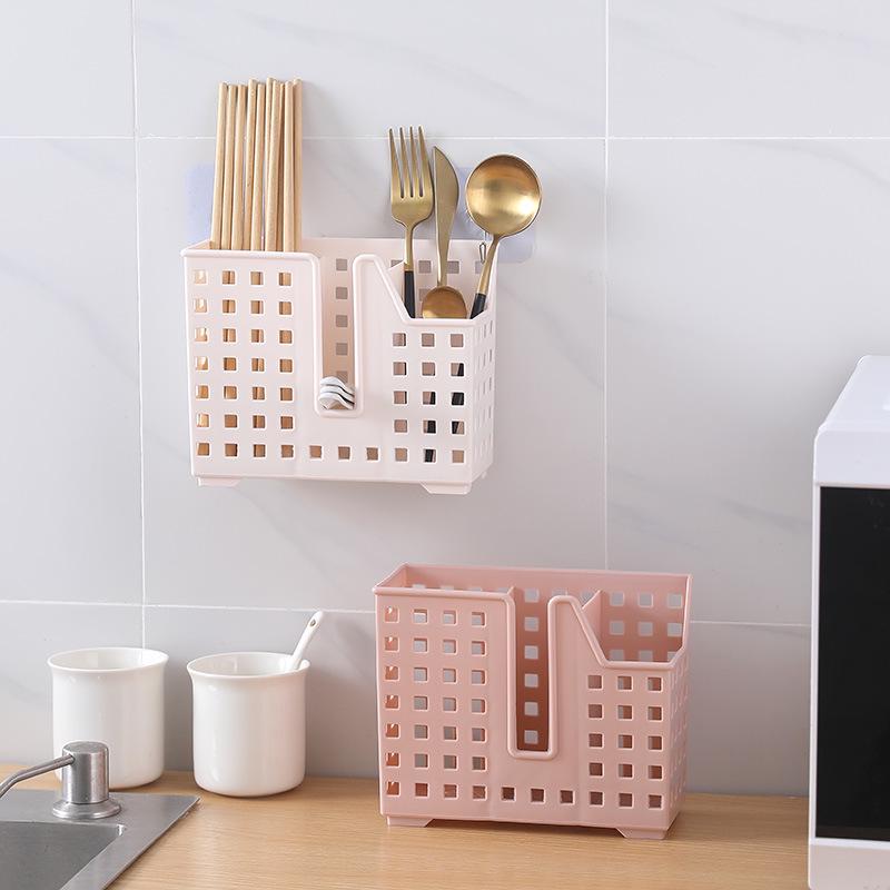 Wall-Mounted Kitchen Chopstick Holder & Draining Storage Box