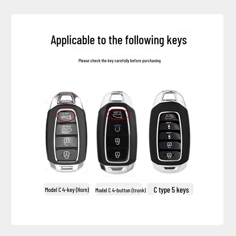 Metal Leather Protective Key Cover for 2021-22 Beijing Hyundai Custu