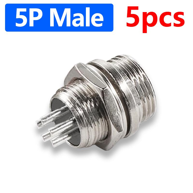 M12 GX12 Connector 2/3/4/5/6/7 Pin Male Socket Female Plug 12mm 5A 125V Circular Panel Aviation Connector