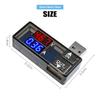 L-Type 3 In 1 Three Position LCD Digital USB Current And Voltage Measuring Instrument With Red Blue Dual Display Black Casing