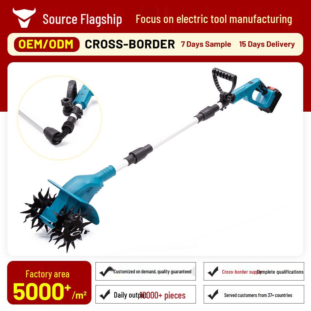 High-Power Rechargeable Mini Tiller - Electric Soil Loosener and Rotavator