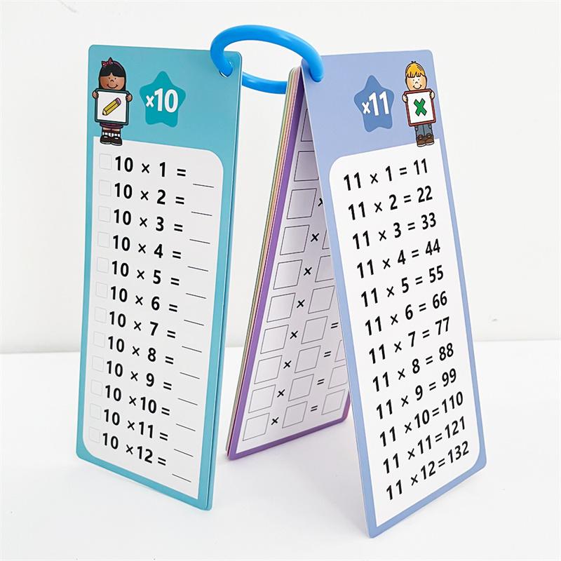 15-Pack Reusable Math Flash Cards, Wipe-Clean Times Tables (0-12) For Kids Math Practice, Multiplication Game Math Learning Aids
